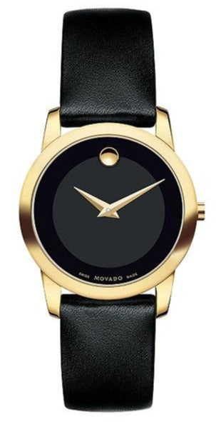 Buy Shop Movado Museum Classic Black Dial Black Leather Strap Watch For Women - 0606877 USA Online