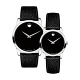 Buy Shop Movado Museum Classic Black Dial Black Leather Strap Watch For Women - 0607015 USA Online