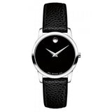 Buy Shop Movado Museum Classic Black Dial Black Leather Strap Watch For Women - 0607015 USA Online