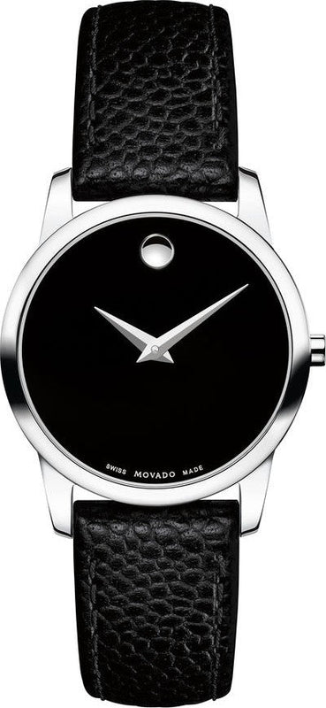 Buy Shop Movado Museum Classic Black Dial Black Leather Strap Watch For Women - 0607015 USA Online