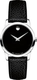 Buy Shop Movado Museum Classic Black Dial Black Leather Strap Watch For Women - 0607015 USA Online