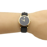 Buy Shop Movado Museum Classic Black Dial Black Leather Strap Watch For Women - 0607016 USA Online