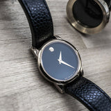 Buy Shop Movado Museum Classic Black Dial Black Leather Strap Watch For Women - 0607016 USA Online