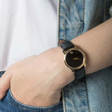 Buy Shop Movado Museum Classic Black Dial Black Leather Strap Watch For Women - 0607016 USA Online