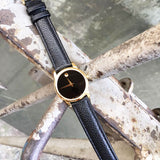 Buy Shop Movado Museum Classic Black Dial Black Leather Strap Watch For Women - 0607016 USA Online