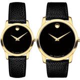 Buy Shop Movado Museum Classic Black Dial Black Leather Strap Watch For Women - 0607016 USA Online