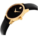 Buy Shop Movado Museum Classic Black Dial Black Leather Strap Watch For Women - 0607016 USA Online