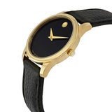 Buy Shop Movado Museum Classic Black Dial Black Leather Strap Watch For Women - 0607016 USA Online
