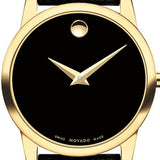 Buy Shop Movado Museum Classic Black Dial Black Leather Strap Watch For Women - 0607016 USA Online