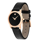 Buy Shop Movado Museum Classic Black Dial Black Leather Strap Watch For Women - 607061 USA Online