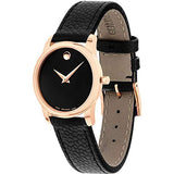 Buy Shop Movado Museum Classic Black Dial Black Leather Strap Watch For Women - 607061 USA Online