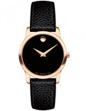 Buy Shop Movado Museum Classic Black Dial Black Leather Strap Watch For Women - 607061 USA Online