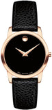 Buy Shop Movado Museum Classic Black Dial Black Leather Strap Watch For Women - 607061 USA Online