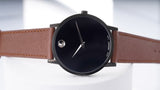 Buy Shop Movado Museum Classic Black Dial Brown Leather Strap Watch for Men - 0607198 USA Online