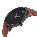 Buy Shop Movado Museum Classic Black Dial Brown Leather Strap Watch for Men - 0607198 USA Online