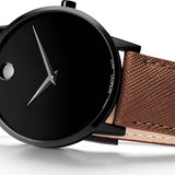 Buy Shop Movado Museum Classic Black Dial Brown Leather Strap Watch for Men - 0607198 USA Online
