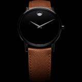 Buy Shop Movado Museum Classic Black Dial Brown Leather Strap Watch for Men - 0607198 USA Online