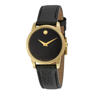 Buy Shop Movado Museum Classic Black Dial Black Leather Strap Watch For Women - 0607016 USA Online