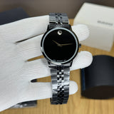 Buy Shop Movado Museum Classic Black Dial Silver Steel Strap Watch for Men - 0607199 USA Online
