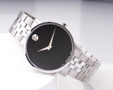 Buy Shop Movado Museum Classic Black Dial Silver Steel Strap Watch for Men - 0607199 USA Online