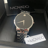 Buy Shop Movado Museum Classic Black Dial Silver Steel Strap Watch For Men - 606504 USA Online