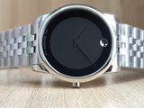 Buy Shop Movado Museum Classic Black Dial Silver Steel Strap Watch For Men - 606504 USA Online