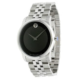 Buy Shop Movado Museum Classic Black Dial Silver Steel Strap Watch For Men - 606504 USA Online