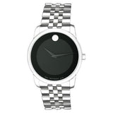 Buy Shop Movado Museum Classic Black Dial Silver Steel Strap Watch For Men - 606504 USA Online