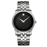 Buy Shop Movado Museum Classic Black Dial Silver Steel Strap Watch For Men - 606504 USA Online