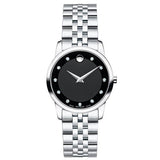 Buy Shop Movado Museum Classic Black Dial Silver Steel Strap Watch For Women - 0606858 USA Online