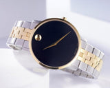 Buy Shop Movado Museum Classic Black Dial Two Tone Steel Strap Watch for Men - 0607200 USA Online