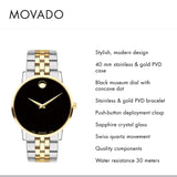 Buy Shop Movado Museum Classic Black Dial Two Tone Steel Strap Watch for Men - 0607200 USA Online