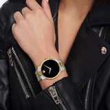 Buy Shop Movado Museum Classic Black Dial Two Tone Steel Strap Watch for Men - 0607200 USA Online