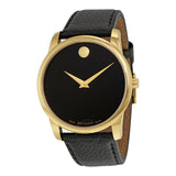 Buy Shop Movado Museum Black Dial Black Leather Strap Watch For Men - 0607014 USA Online