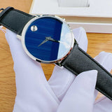 Buy Shop Movado Museum Classic Blue Dial Black Leather Strap Watch for Men - 0607197 USA Online