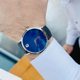 Buy Shop Movado Museum Classic Blue Dial Black Leather Strap Watch for Men - 0607197 USA Online