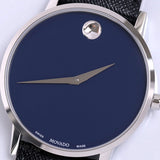 Buy Shop Movado Museum Classic Blue Dial Black Leather Strap Watch for Men - 0607197 USA Online