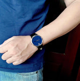 Buy Shop Movado Museum Classic Blue Dial Black Leather Strap Watch for Men - 0607197 USA Online