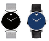 Buy Shop Movado Museum Classic Blue Dial Black Leather Strap Watch for Men - 0607197 USA Online