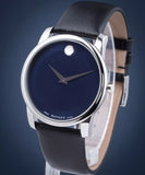 Buy Shop Movado Museum Classic Blue Dial Black Leather Strap Watch for Men - 606610 USA Online