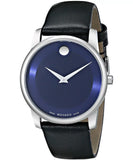 Buy Shop Movado Museum Classic Blue Dial Black Leather Strap Watch for Men - 606610 USA Online