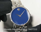 Buy Shop Movado Museum Classic Blue Dial Silver Steel Strap Watch for Men - 0607212 USA Online