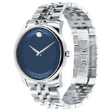 Buy Shop Movado Museum Classic Blue Dial Silver Steel Strap Watch for Men - 606982 USA Online