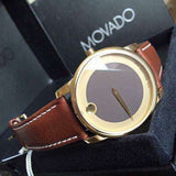 Buy Shop Movado Museum Classic Brown Dial Brown Leather Strap Watch For Men - 0606880 USA Online