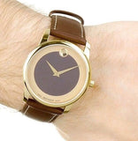 Buy Shop Movado Museum Classic Brown Dial Brown Leather Strap Watch For Men - 0606880 USA Online