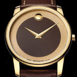 Buy Shop Movado Museum Classic Brown Dial Brown Leather Strap Watch For Men - 0606880 USA Online