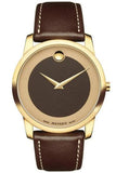 Buy Shop Movado Museum Classic Brown Dial Brown Leather Strap Watch For Men - 0606880 USA Online