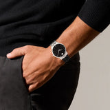 Buy Shop Movado Museum Classic Diamonds Black Dial Silver Steel Strap Watch for Men - 0607201 USA Online