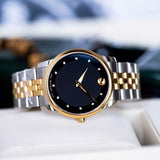 Buy Shop Movado Museum Classic Diamonds Black Dial Two Tone Steel Strap Watch For Men - 0606879 USA Online