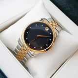 Buy Shop Movado Museum Classic Diamonds Black Dial Two Tone Steel Strap Watch For Men - 0606879 USA Online